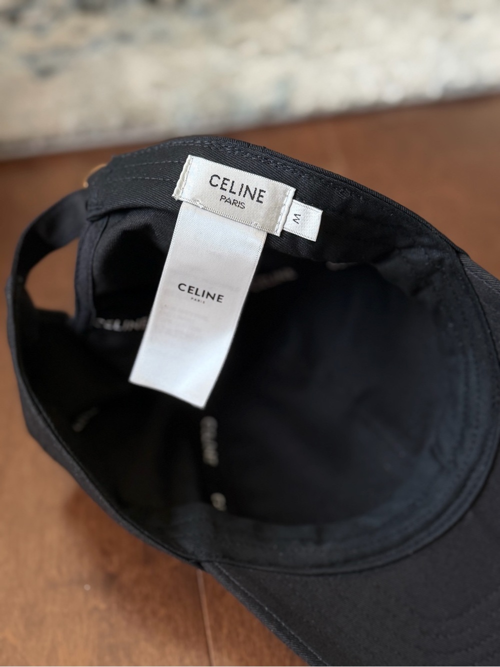 Celine Black Raised Logo Baseball Cap - Picture 2 of 3